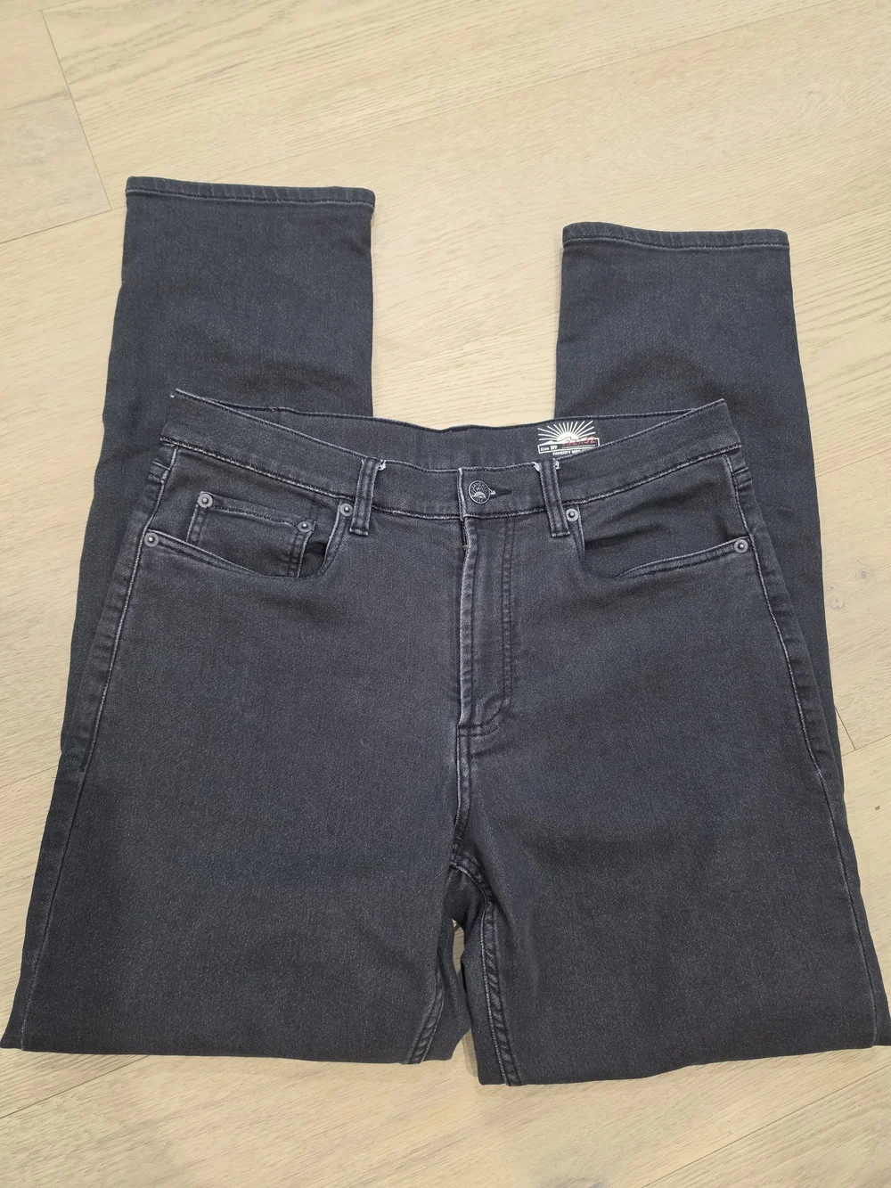Slim Straight Jeans in Black for Men